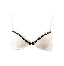 White Bra With Black Trim